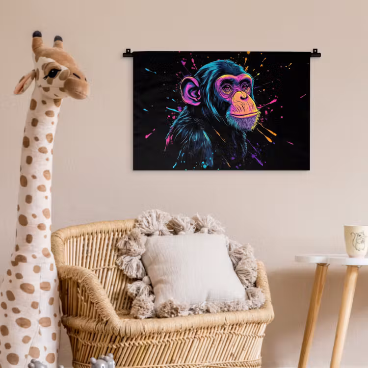 Wandkleed - Aap - Verf - Neon - Kleur — 5