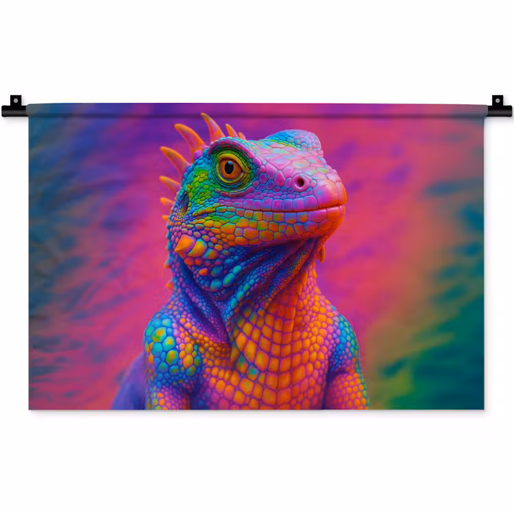 Wandkleed - Kameleon - Dieren - Neon - Kleur — 1