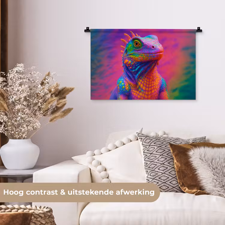 Wandkleed - Kameleon - Dieren - Neon - Kleur — 4