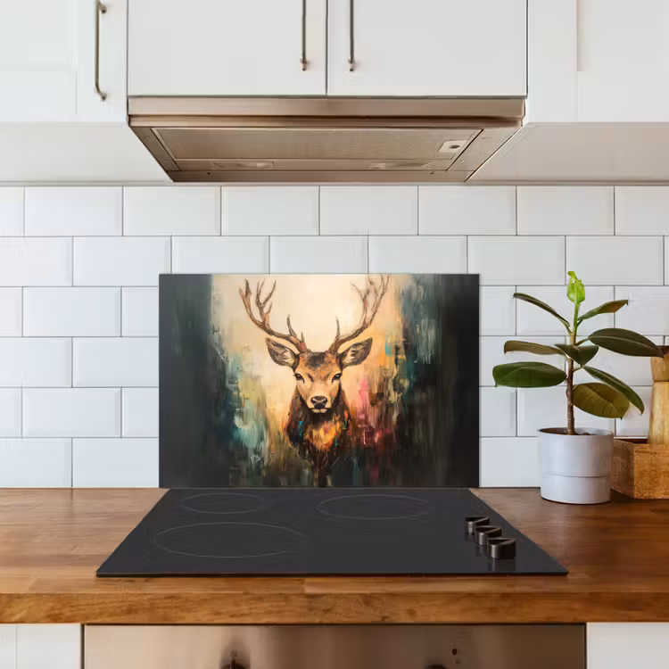 Spatscherm keuken - Hert - Geverfd - Gewei - Bruin — 6
