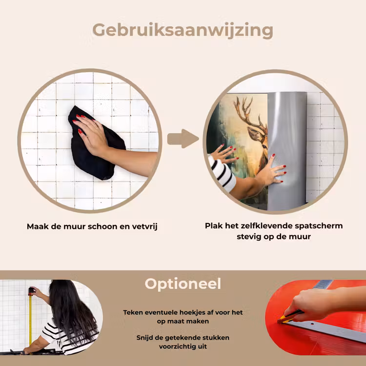 Spatscherm keuken - Hert - Geverfd - Gewei - Bruin — 8
