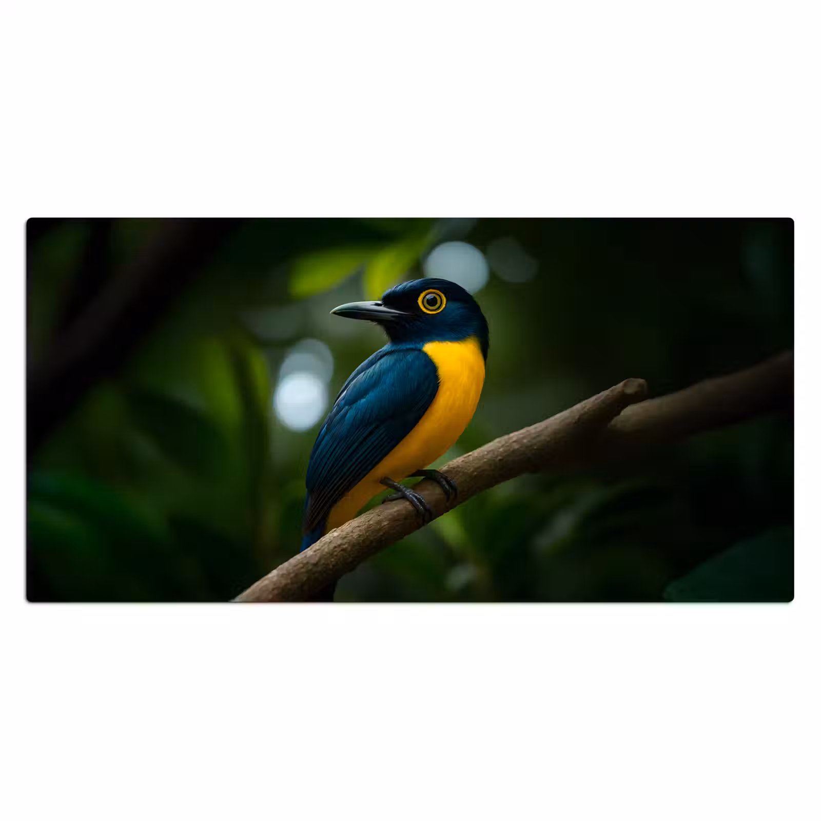 Bureau onderlegger - Vogel - Tak - Geel - Bladeren — 1