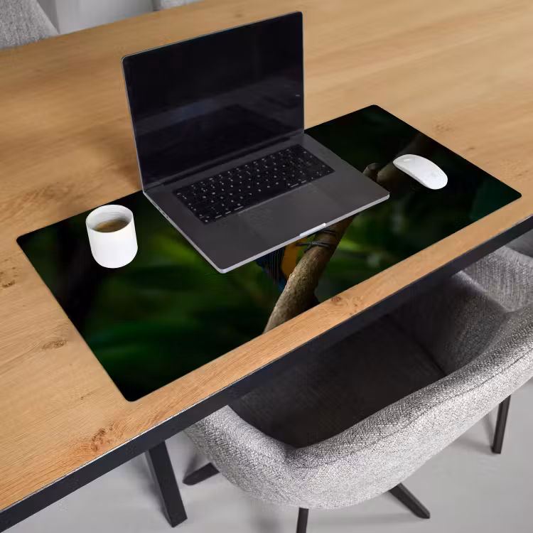 Bureau onderlegger - Vogel - Tak - Geel - Bladeren — 2