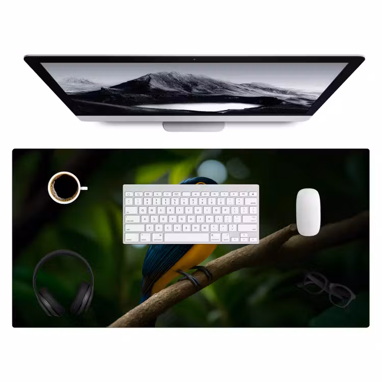 Bureau onderlegger - Vogel - Tak - Geel - Bladeren — 3