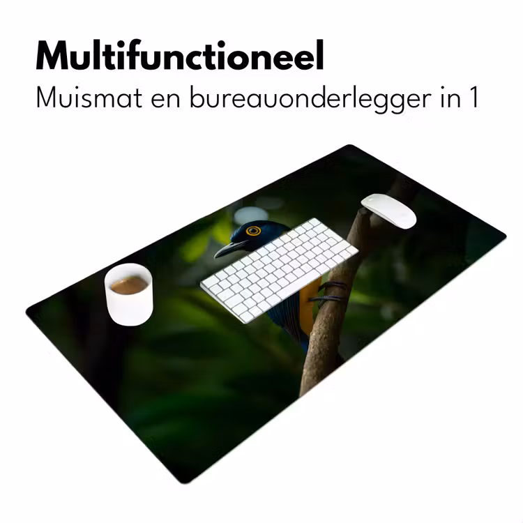 Bureau onderlegger - Vogel - Tak - Geel - Bladeren — 6