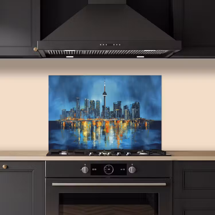 Spatscherm keuken - Skyline Toronto - Water - Stadslichten - Toren — 2