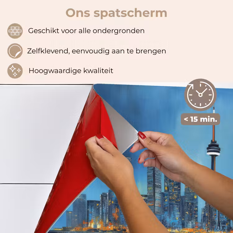 Spatscherm keuken - Skyline Toronto - Water - Stadslichten - Toren — 4