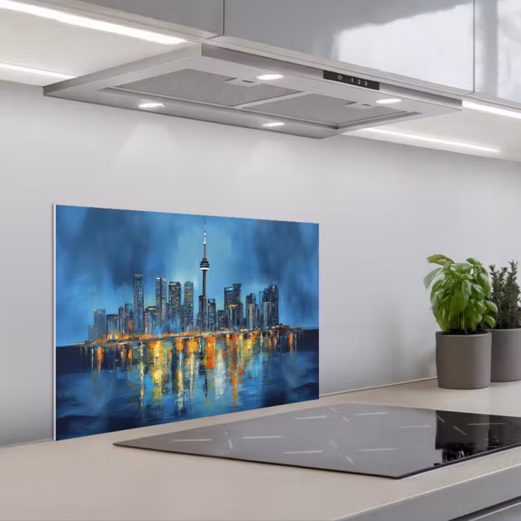 Spatscherm keuken - Skyline Toronto - Water - Stadslichten - Toren — 5