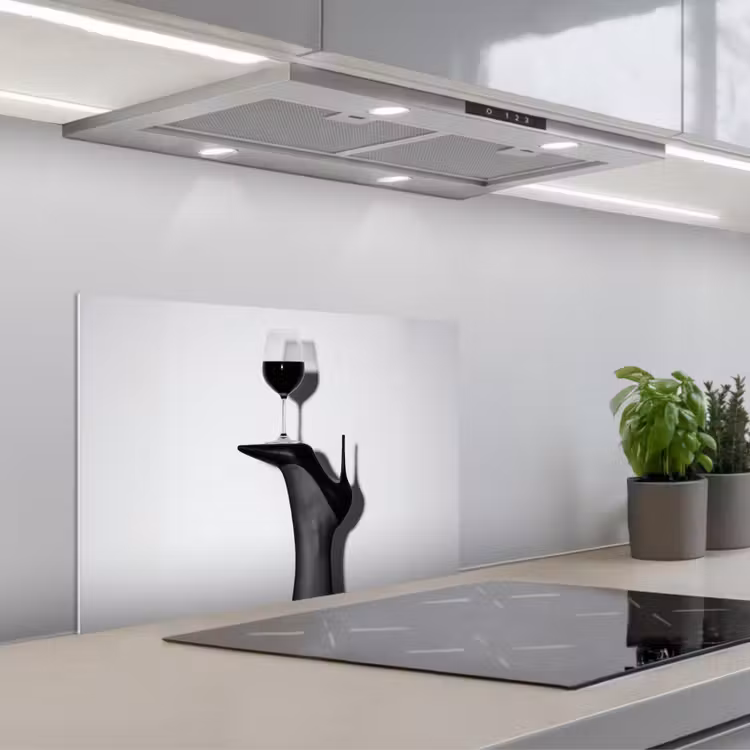 Spatscherm keuken - Hak - Wijn - Minimalistisch - Zwart — 5