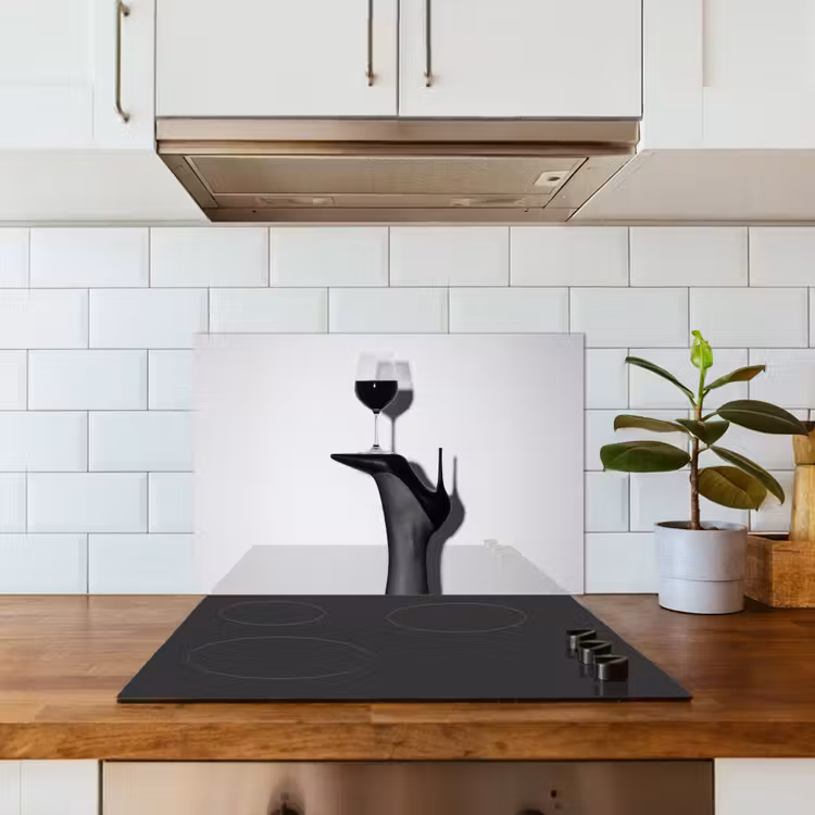 Spatscherm keuken - Hak - Wijn - Minimalistisch - Zwart — 6