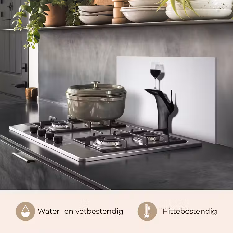 Spatscherm keuken - Hak - Wijn - Minimalistisch - Zwart — 7