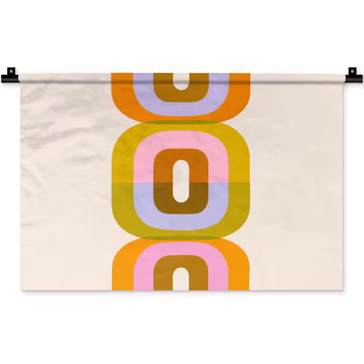 Wandkleed - Stapel - Vormen - Geblokt - Oranje — 1