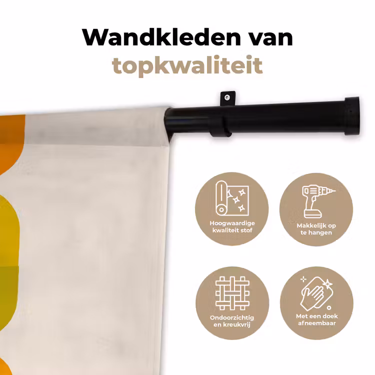 Wandkleed - Stapel - Vormen - Geblokt - Oranje — 3