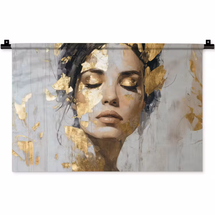Wandkleed - Vrouw Portret Bladgoud — 1