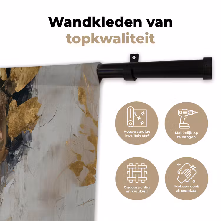 Wandkleed - Vrouw Portret Bladgoud — 3