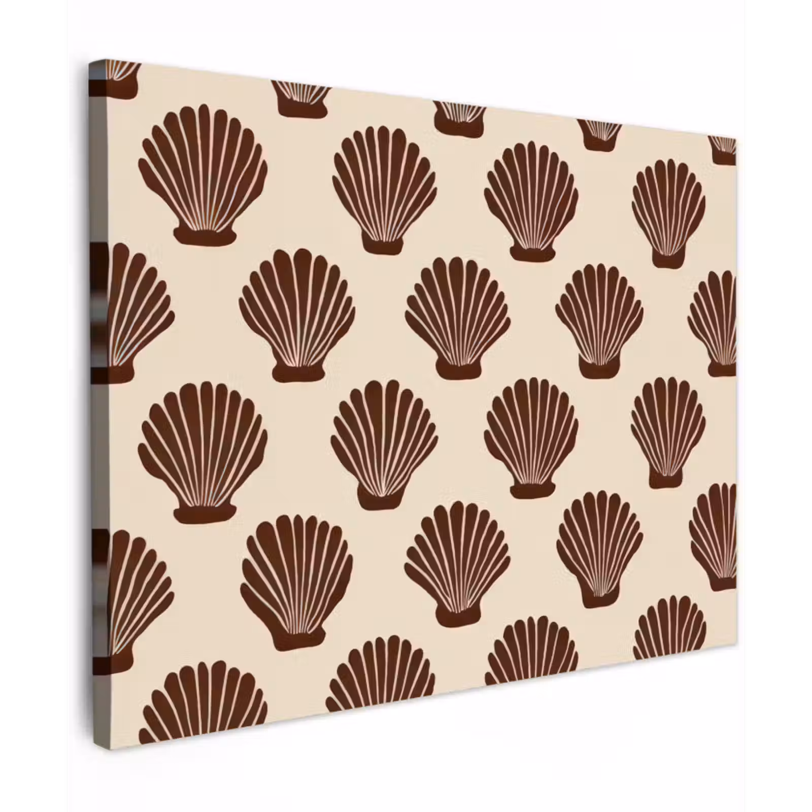 Canvas schilderij - Schelpen - Bruin - Patroon — 1