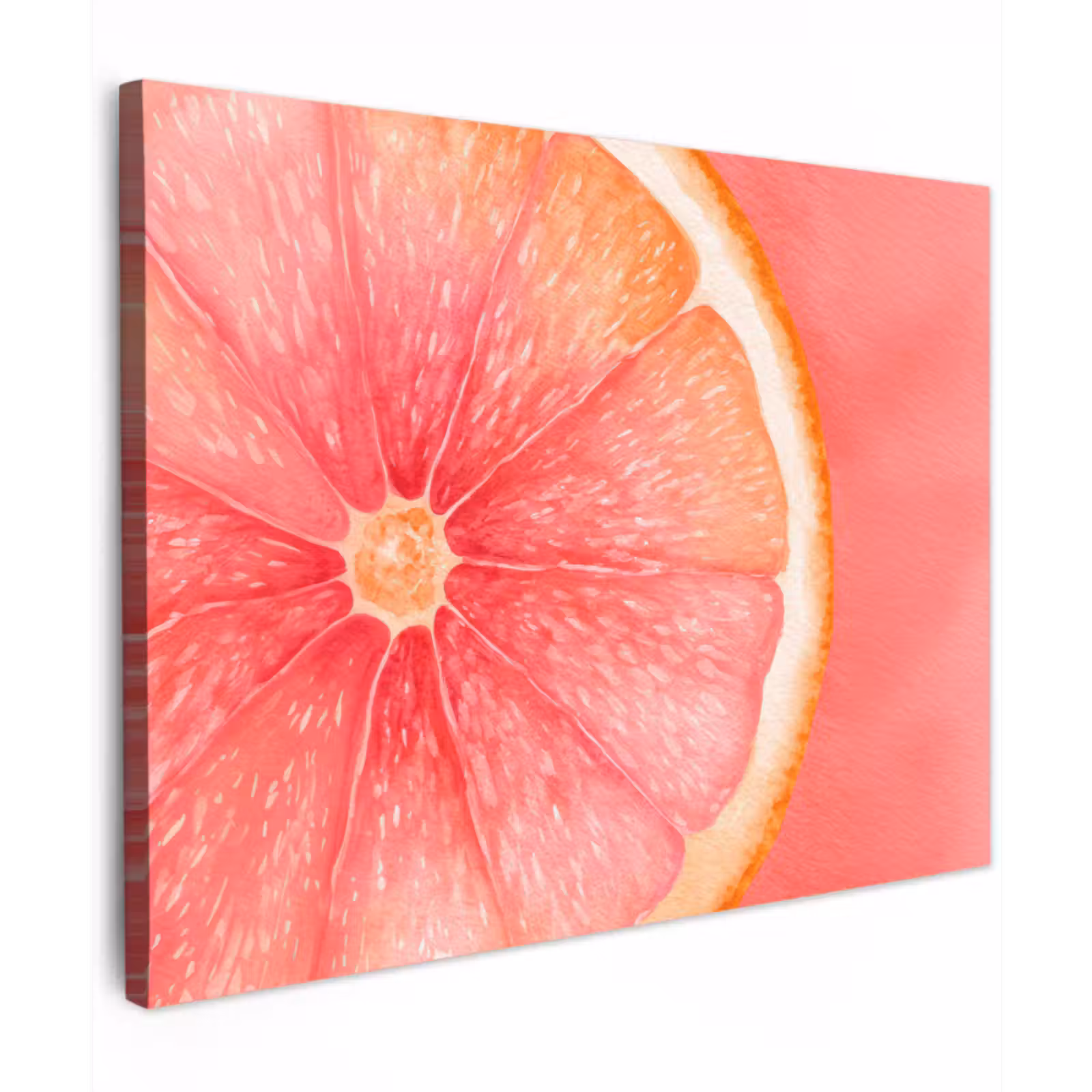 Canvas schilderij - Grapefruit - Roze - Levendig — 1