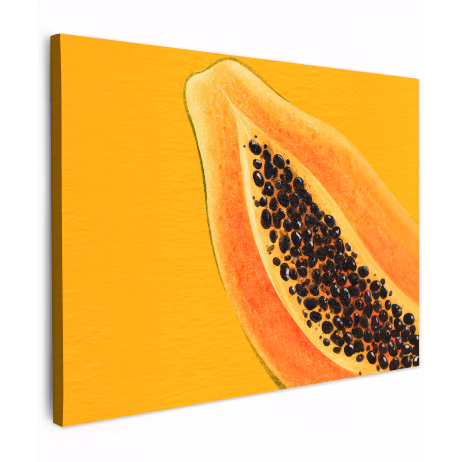 Canvas schilderij - Papaja - Oranje - Topisch — 1