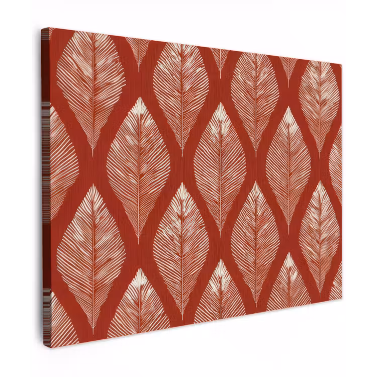 Canvas schilderij - Bladeren - Rood - Elegant — 1