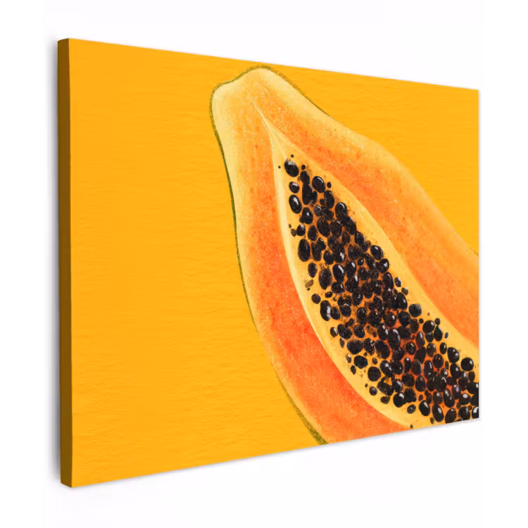Canvas schilderij - Papaja - Oranje - Topisch — 1