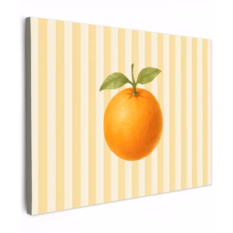 Canvas schilderij - Sinaasappel - Strepen - Oranje - Zomers — 1
