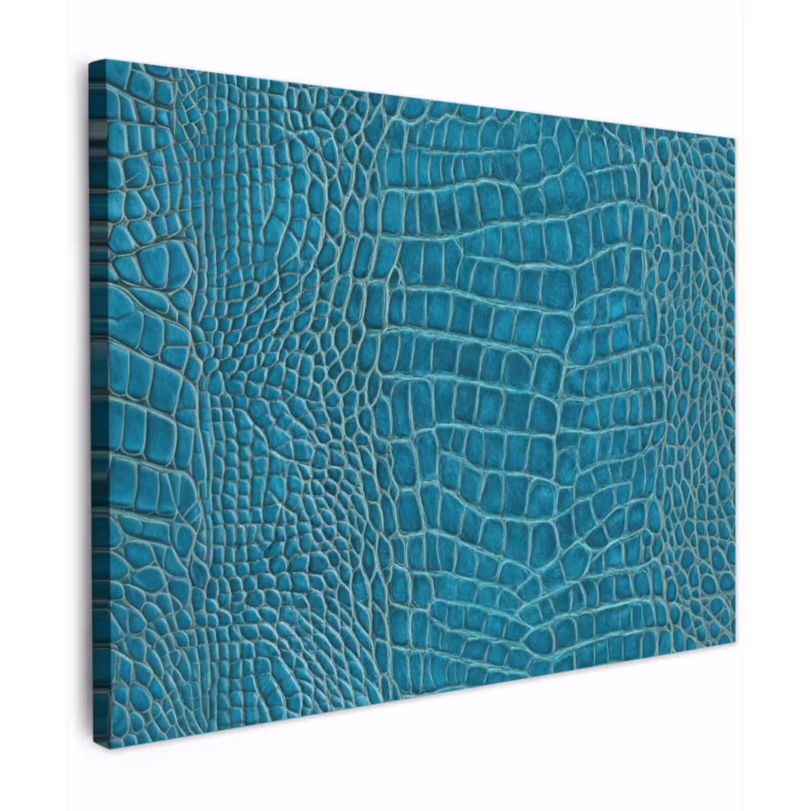 Canvas schilderij - Krokodillenleertextuur - Blauw - Exotisch — 1