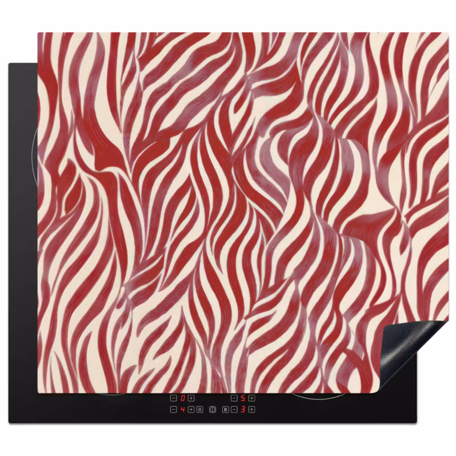 Inductie beschermer - Golvende vormen - Abstract - Rood — 1