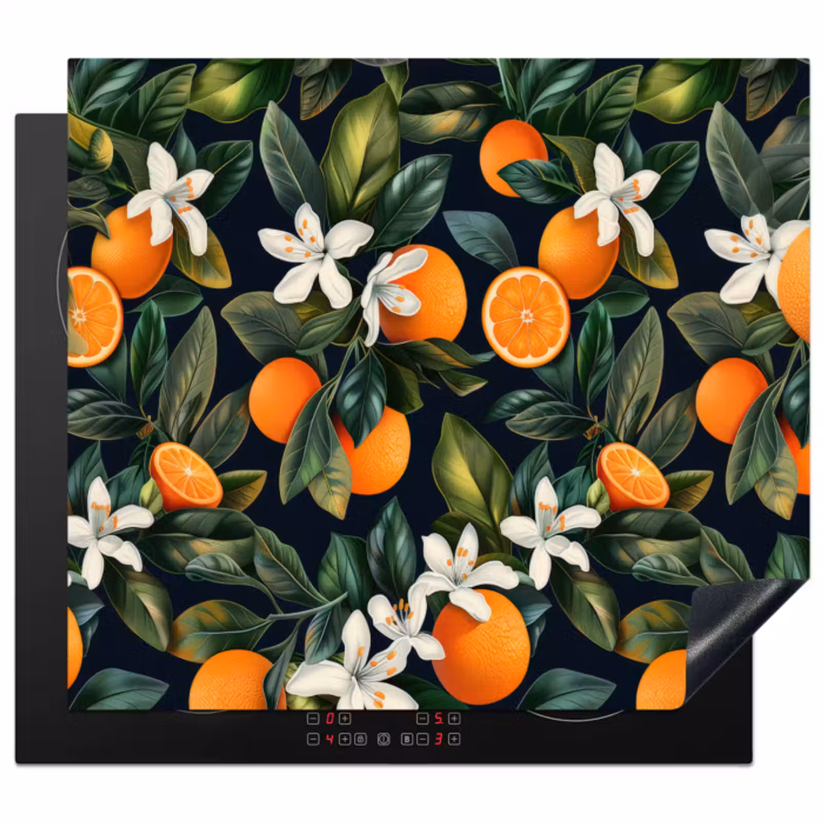 Inductie beschermer - Sinaasappels - Bloesems - Bladeren - Tropisch — 1