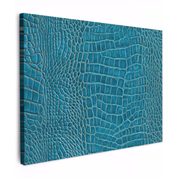 Canvas schilderij - Krokodillenleertextuur - Blauw - Exotisch — 1