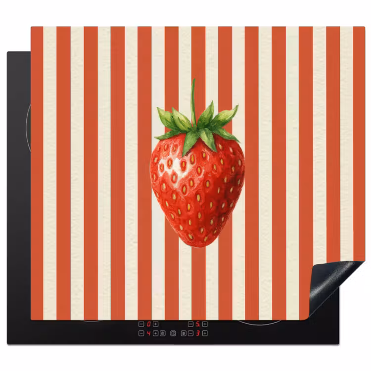 Inductie beschermer - Aardbei - Strepen - Rood — 1