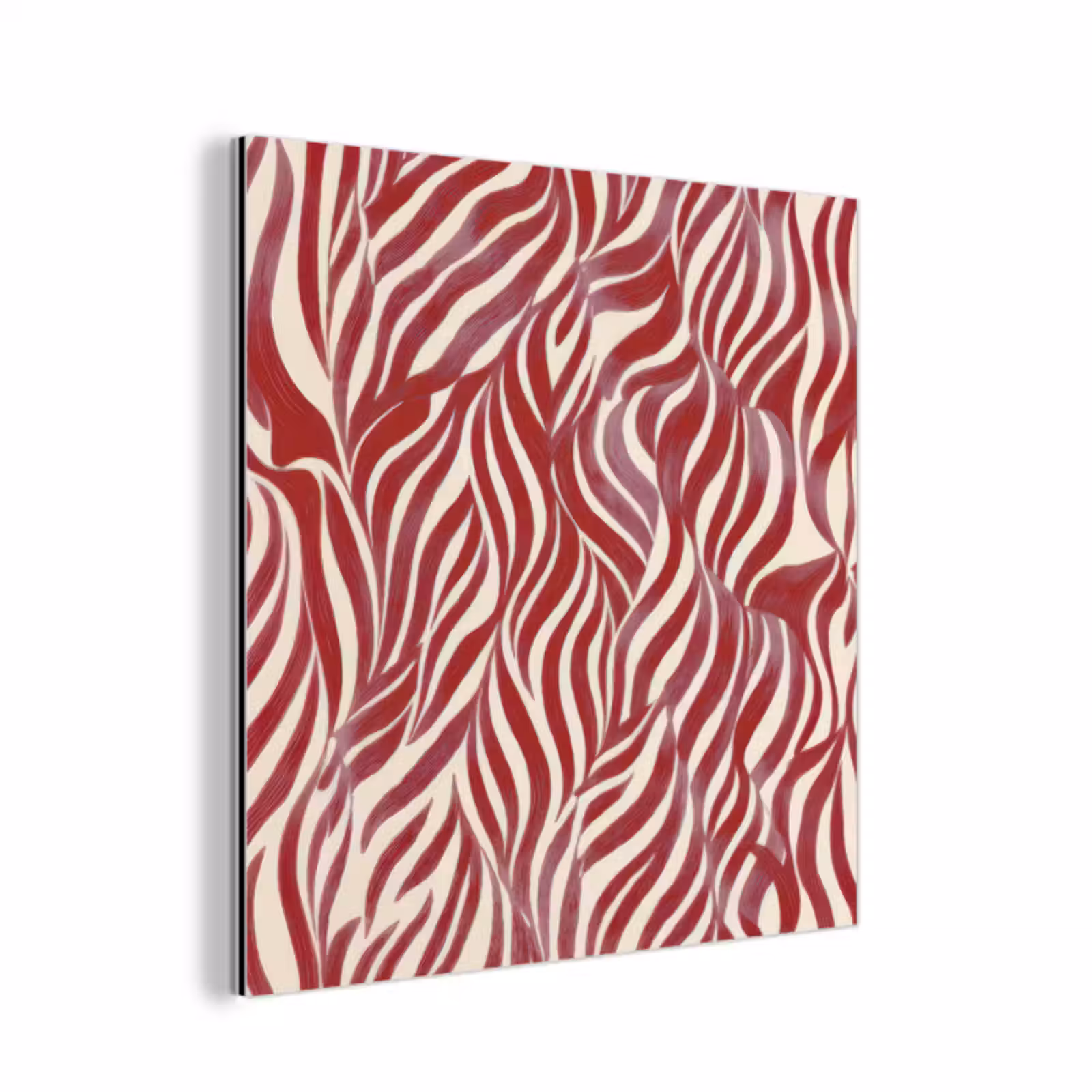 Aluminium schilderij - Golvende vormen - Abstract - Rood — 1