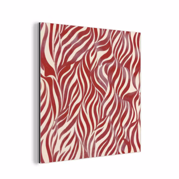 Aluminium schilderij - Golvende vormen - Abstract - Rood — 1