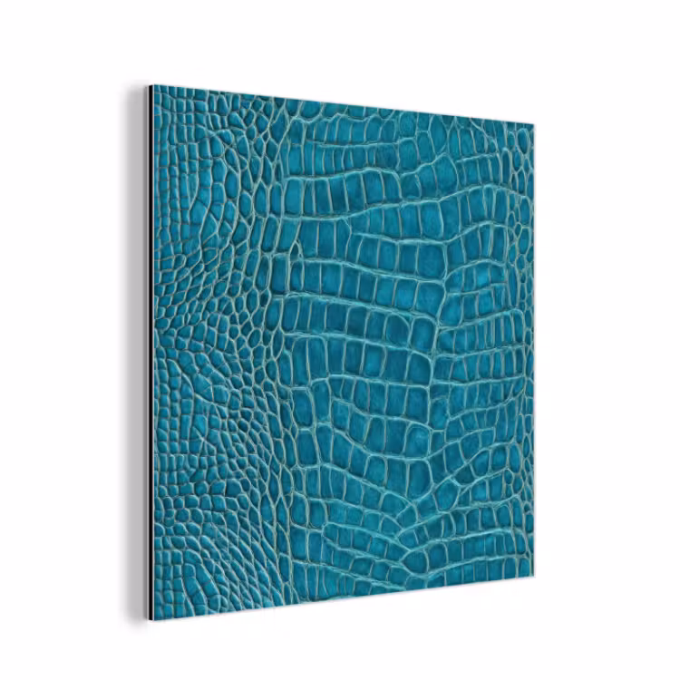 Aluminium schilderij - Krokodillenleertextuur - Blauw - Exotisch — 1