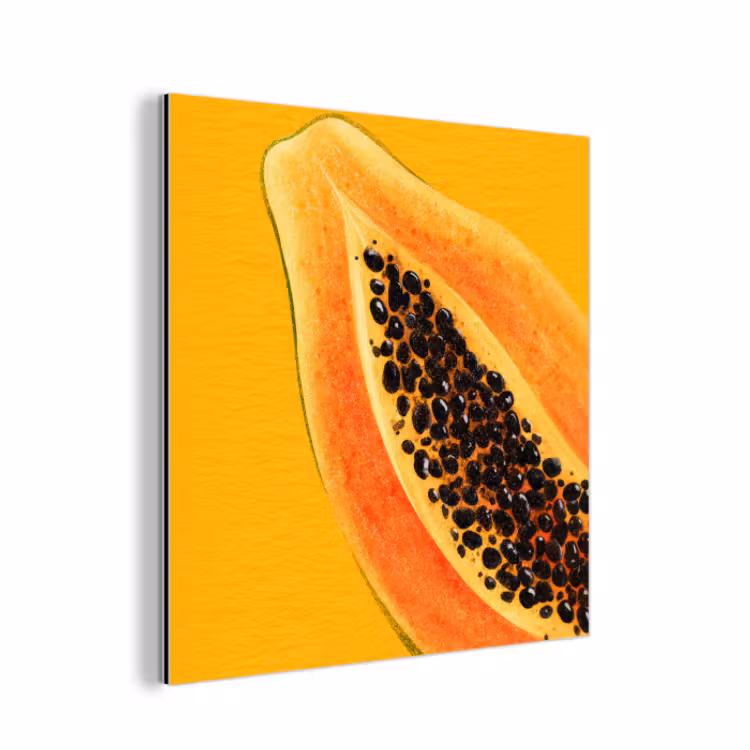 Aluminium schilderij - Papaja - Oranje - Topisch — 1