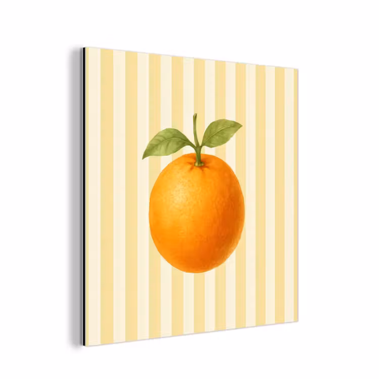 Aluminium schilderij - Sinaasappel - Strepen - Oranje - Zomers — 1