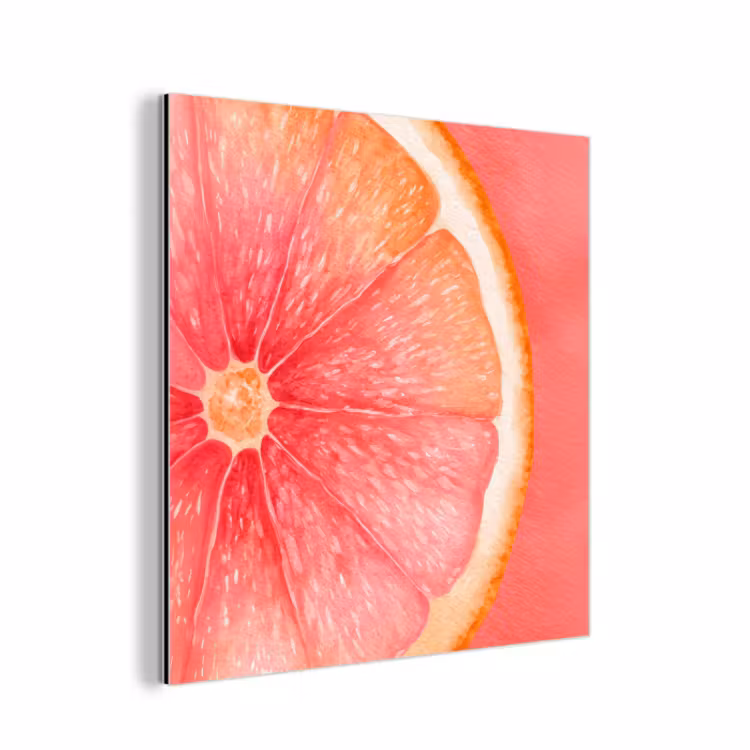 Aluminium schilderij - Grapefruit - Roze - Levendig — 1