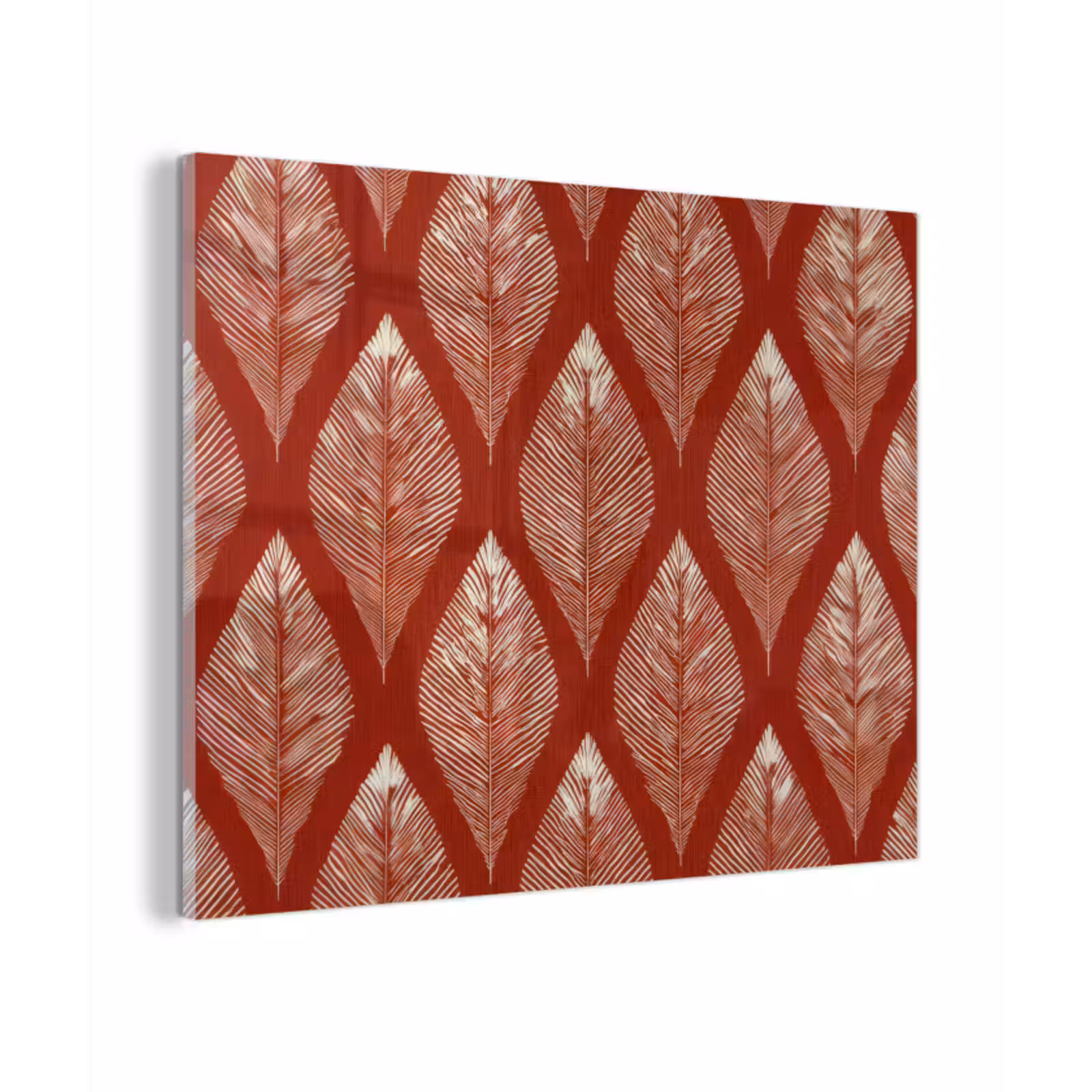 Glas schilderij - Bladeren - Rood - Elegant — 1