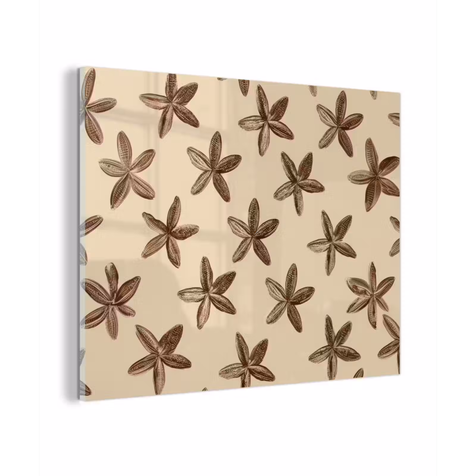 Glas schilderij - Sterren - Bruin - Natuurlijk — 1