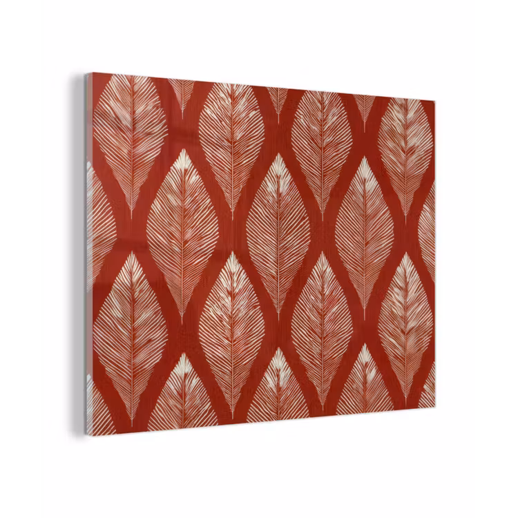 Glas schilderij - Bladeren - Rood - Elegant — 1
