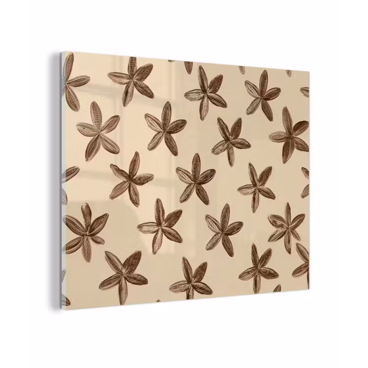 Glas schilderij - Sterren - Bruin - Natuurlijk — 1
