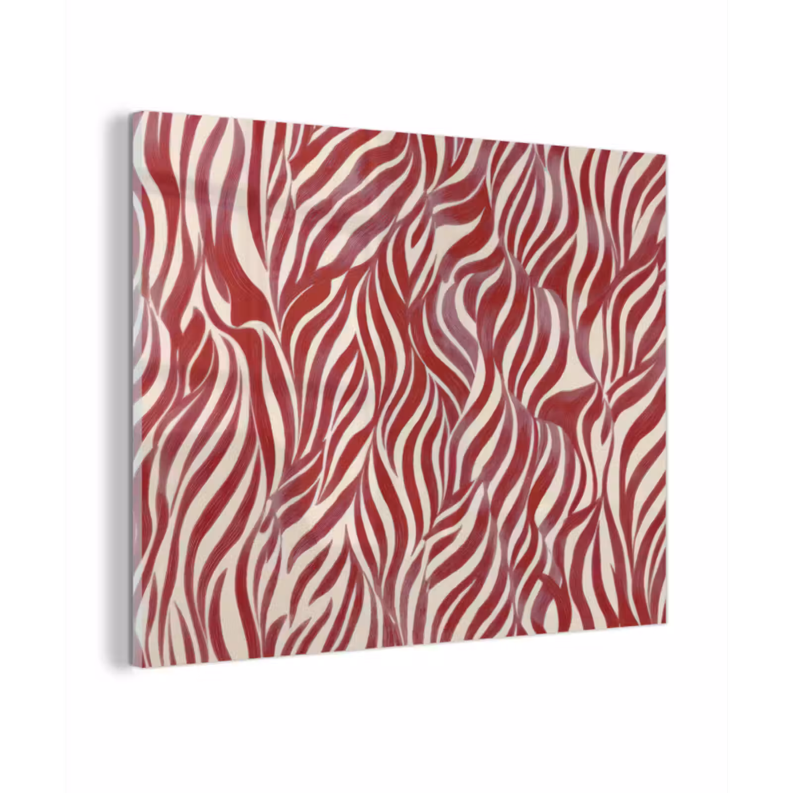 Glas schilderij - Golvende vormen - Abstract - Rood — 1