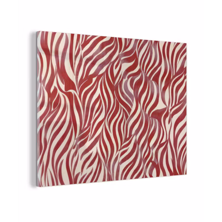 Glas schilderij - Golvende vormen - Abstract - Rood — 1