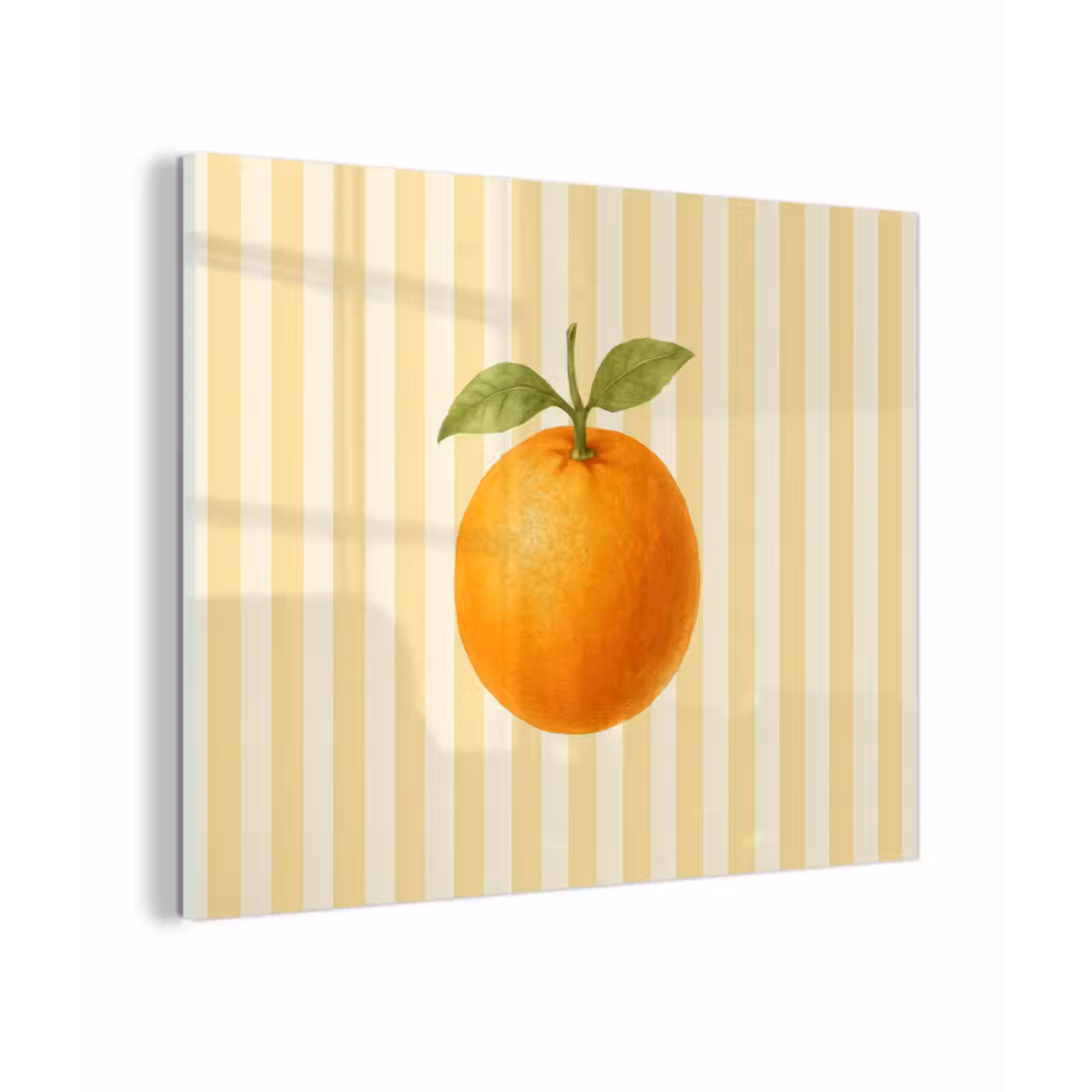 Glas schilderij - Sinaasappel - Strepen - Oranje - Zomers — 1