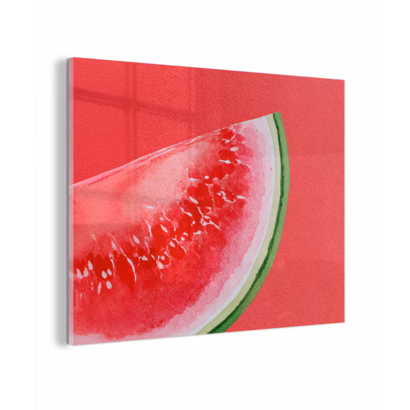 Glas schilderij - Watermeloen - Rood - Zomers — 1