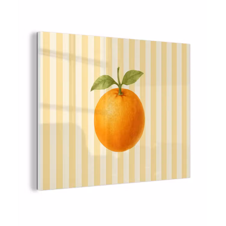 Glas schilderij - Sinaasappel - Strepen - Oranje - Zomers — 1