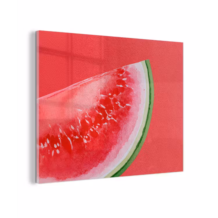 Glas schilderij - Watermeloen - Rood - Zomers — 1