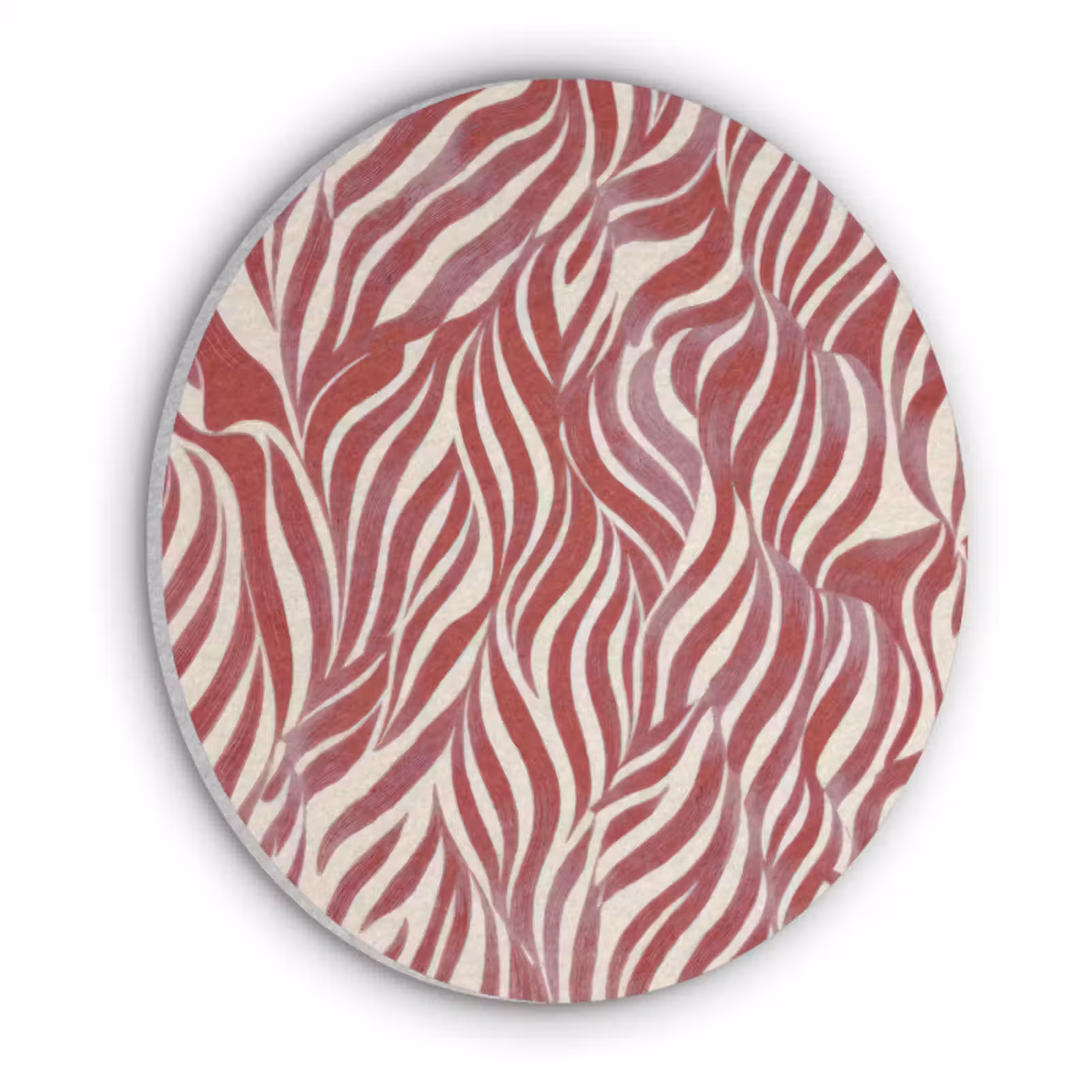 Akoestisch schilderij rond - Golvende vormen - Abstract - Rood — 1
