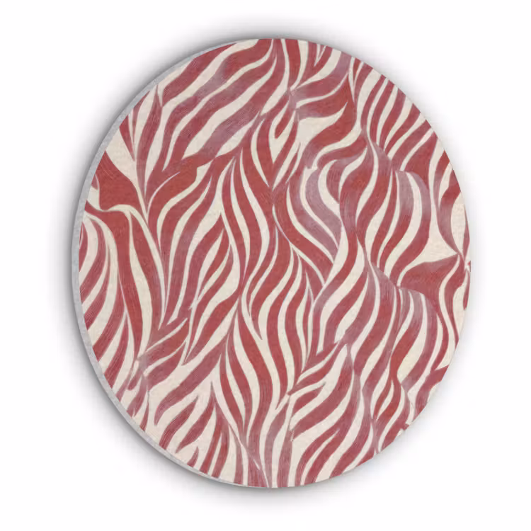Akoestisch schilderij rond - Golvende vormen - Abstract - Rood — 1