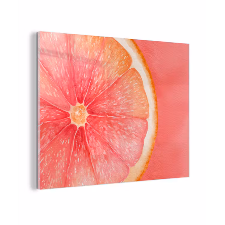 Glas schilderij - Grapefruit - Roze - Levendig — 1