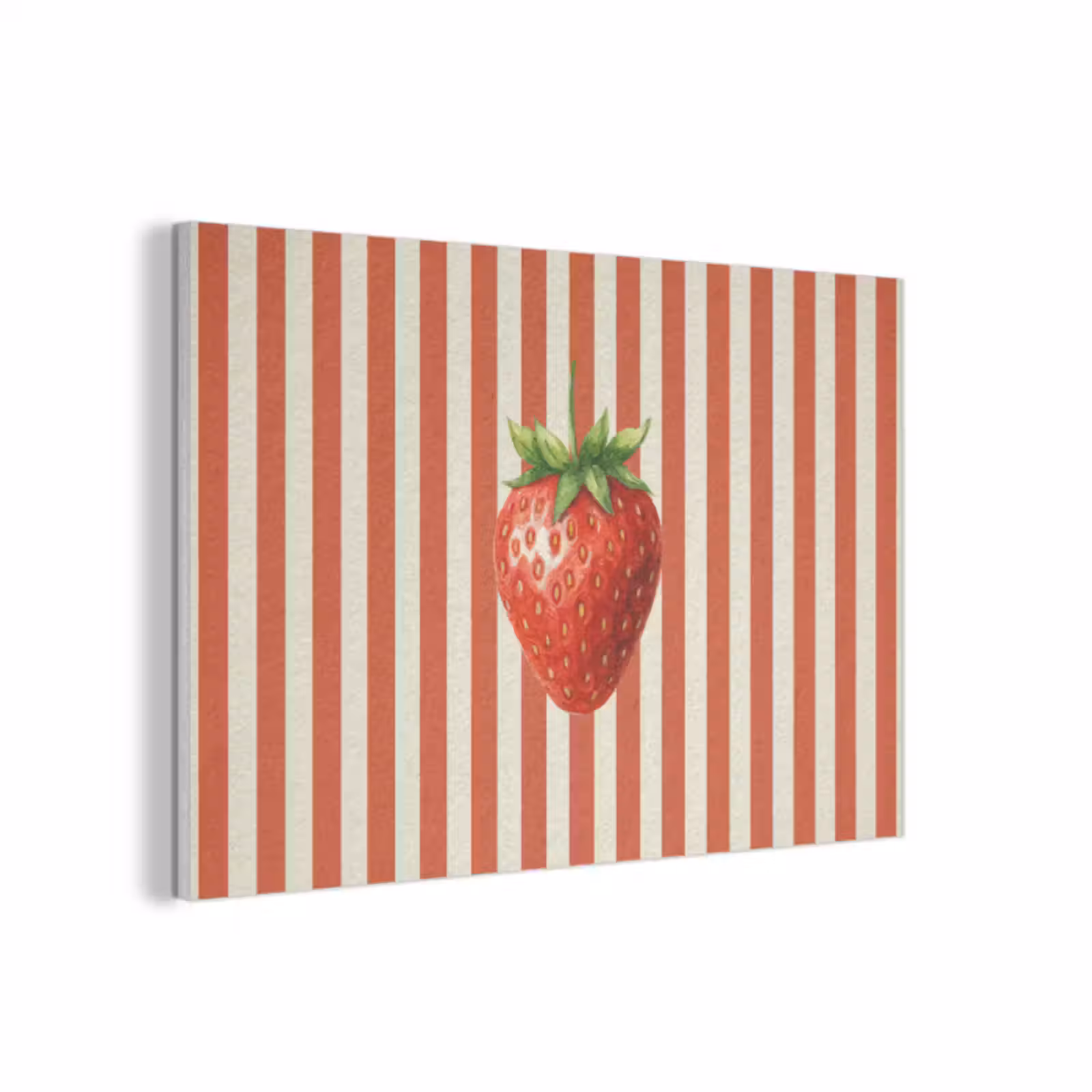 Akoestisch schilderij - Aardbei - Strepen - Rood — 1